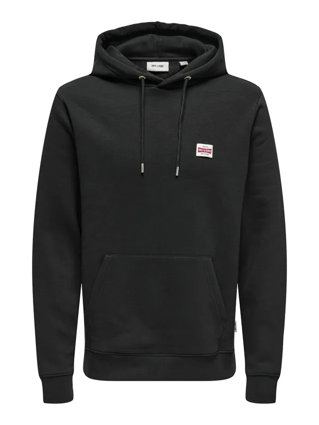Only & Sons Onsdawson Felpa uomo Jet Black cappuccio