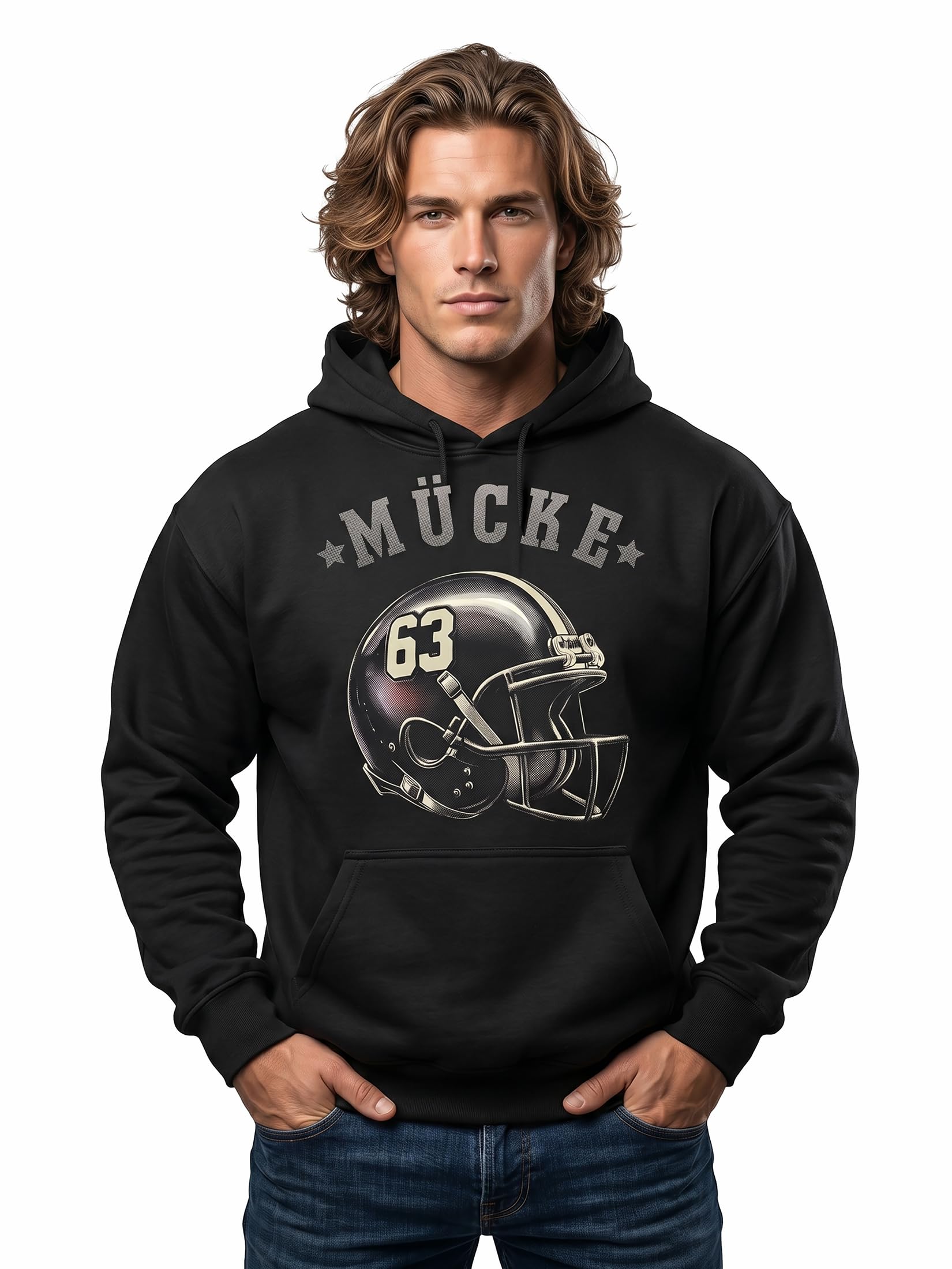 MAKAYA Mücke 63 American Football felpa cappuccio XL casco