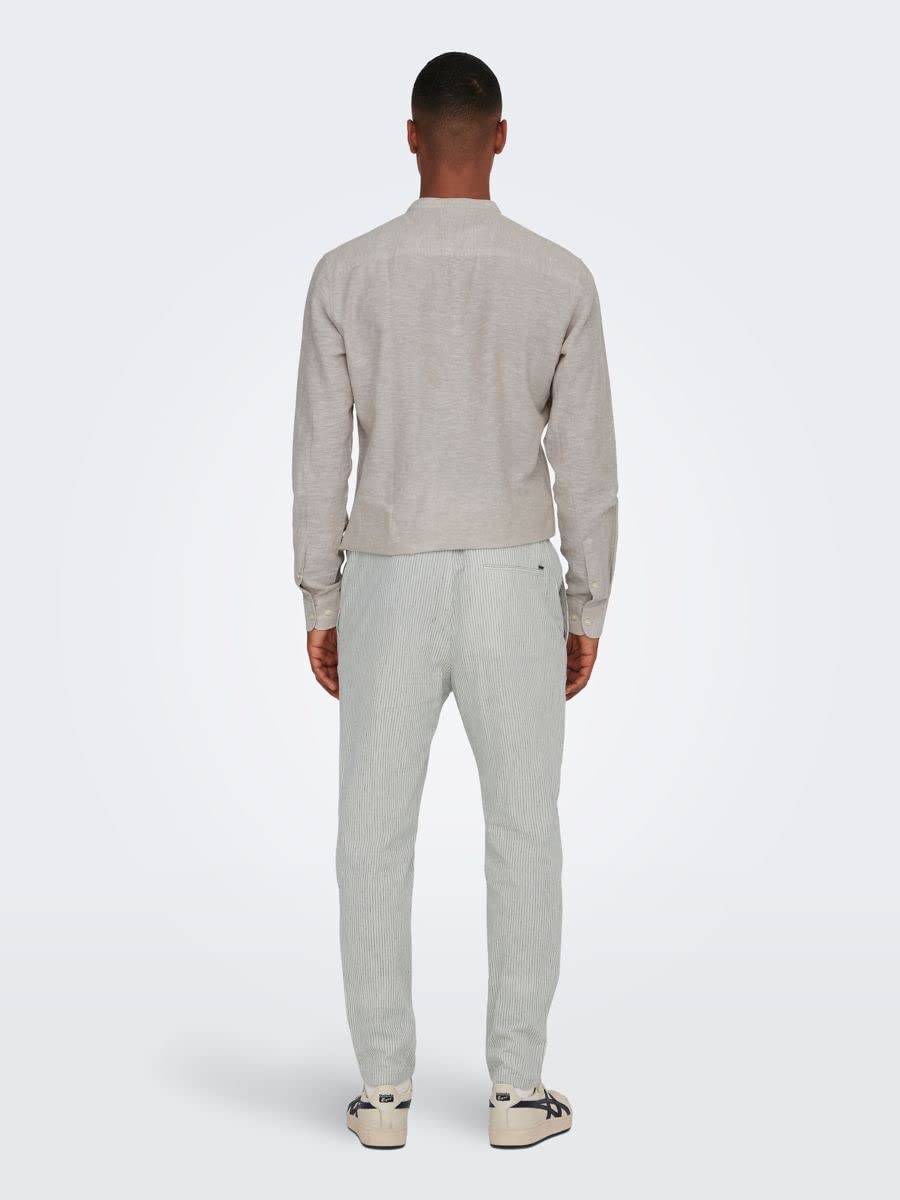 Only & Sons Onslinus Crop Pantaloni Lino Uomo M Teak