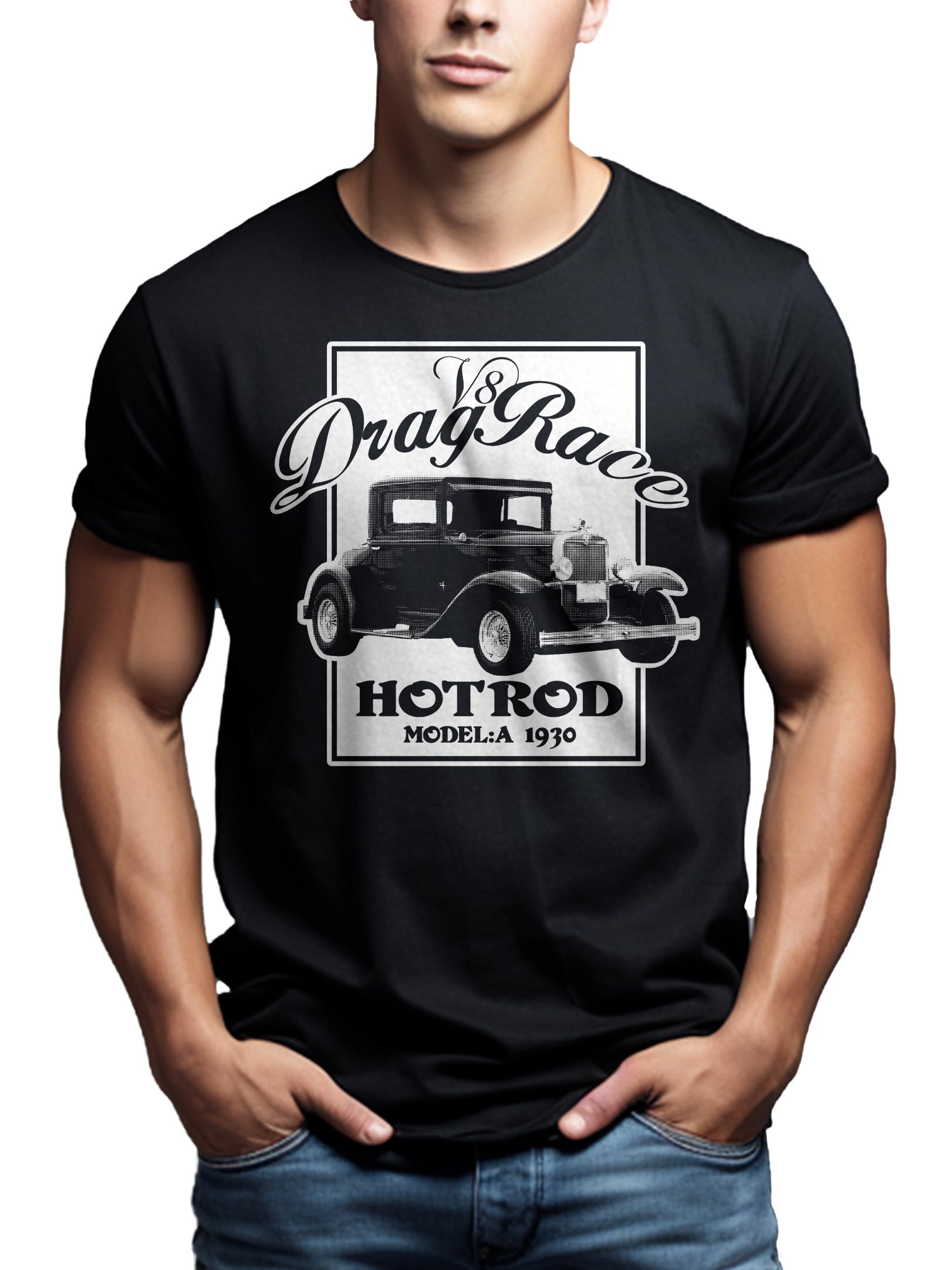 Makaya Drag Race t-shirt uomo M 100% cotone rockabilly