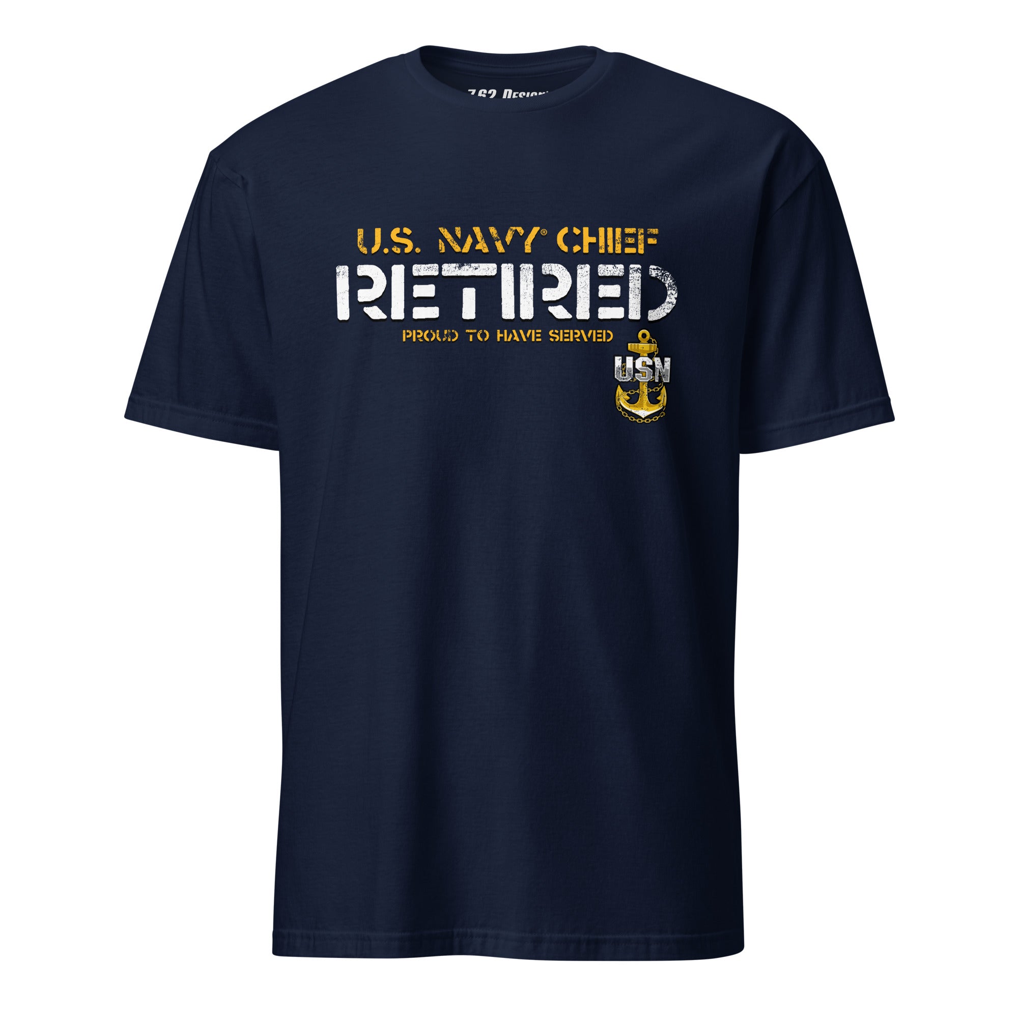 7.62 Design U.S. Navy Retired Chief T-Shirt uomo blu cotone