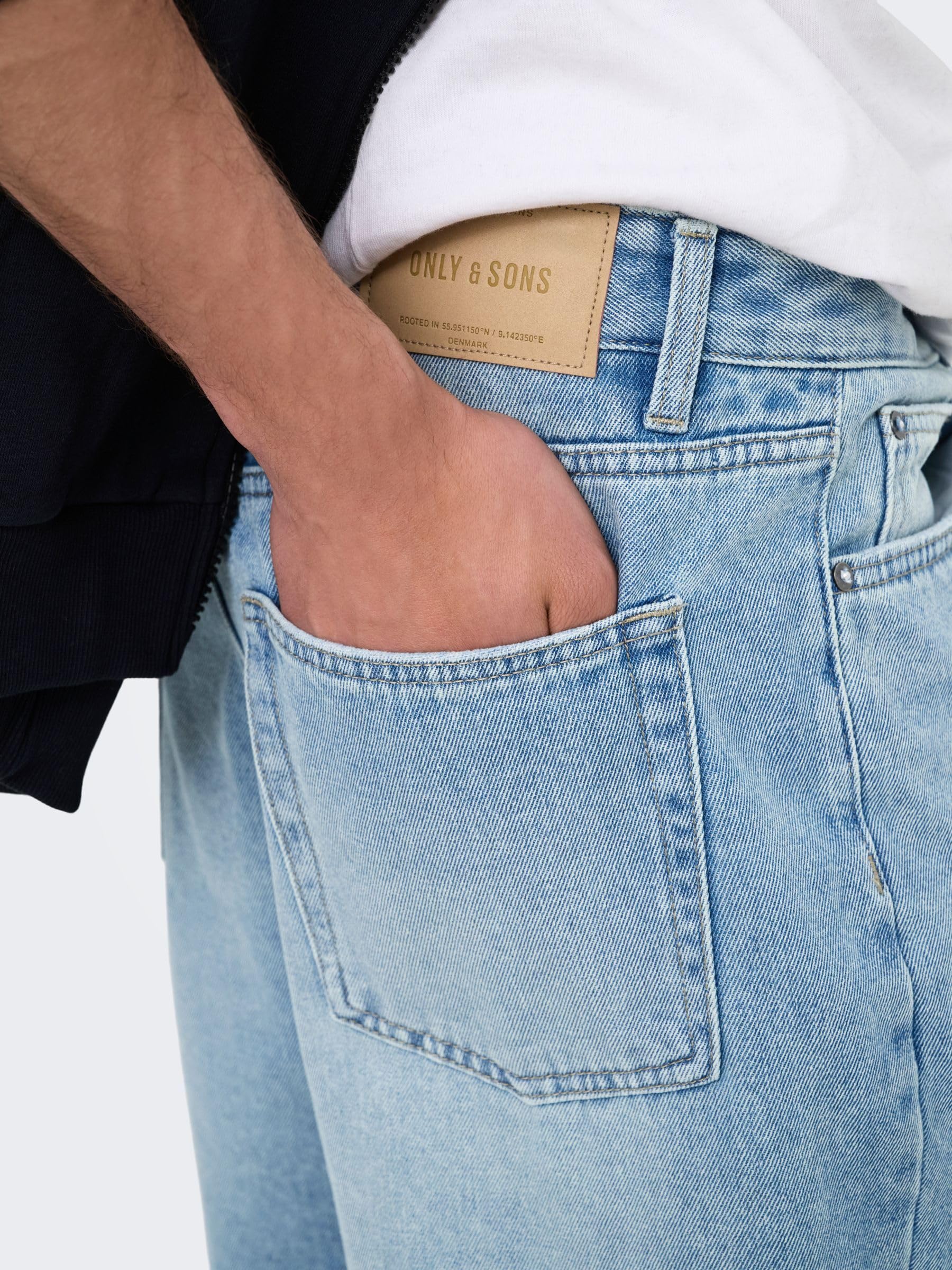 ONLY & SONS Onsfade Shorts Uomo XL Denim Chiaro Loose