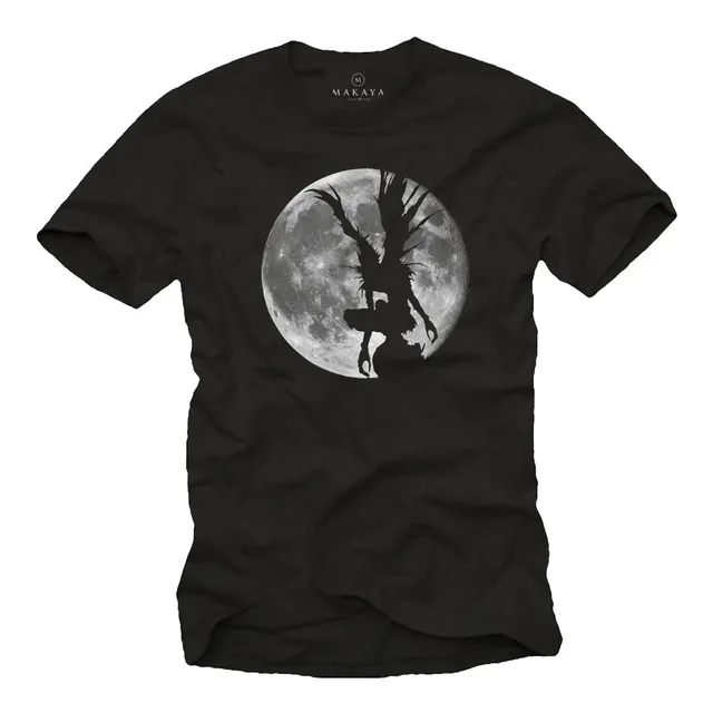 MAKAYA Ryuk Shinigami T-Shirt Uomo Cotone Nerd Manga Nero