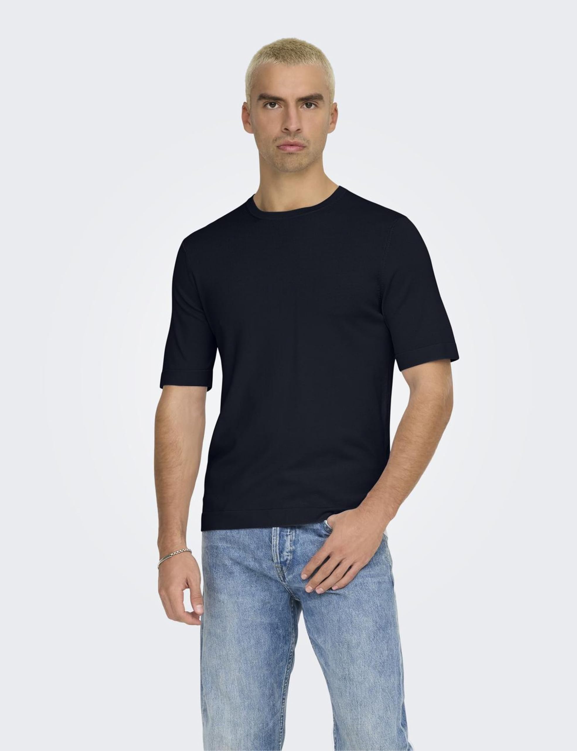 Only & Sons T-shirt Uomo Navy Scuro Maglietta Girocollo