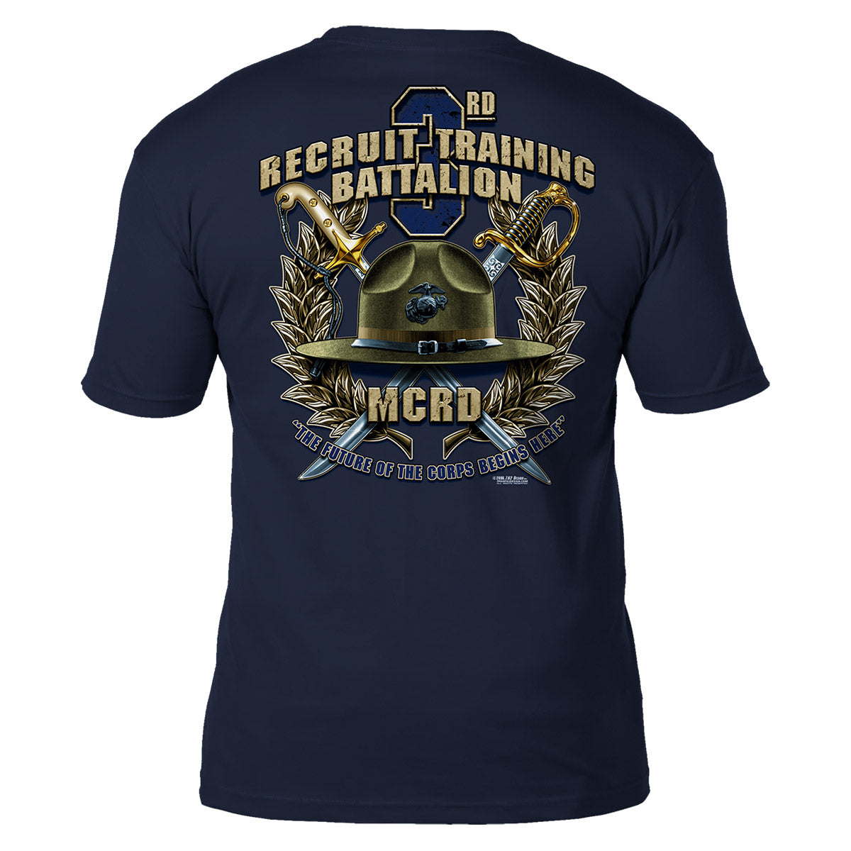 7.62 Design MCRD San Diego maglietta uomo navy cotone 3rd Battalion