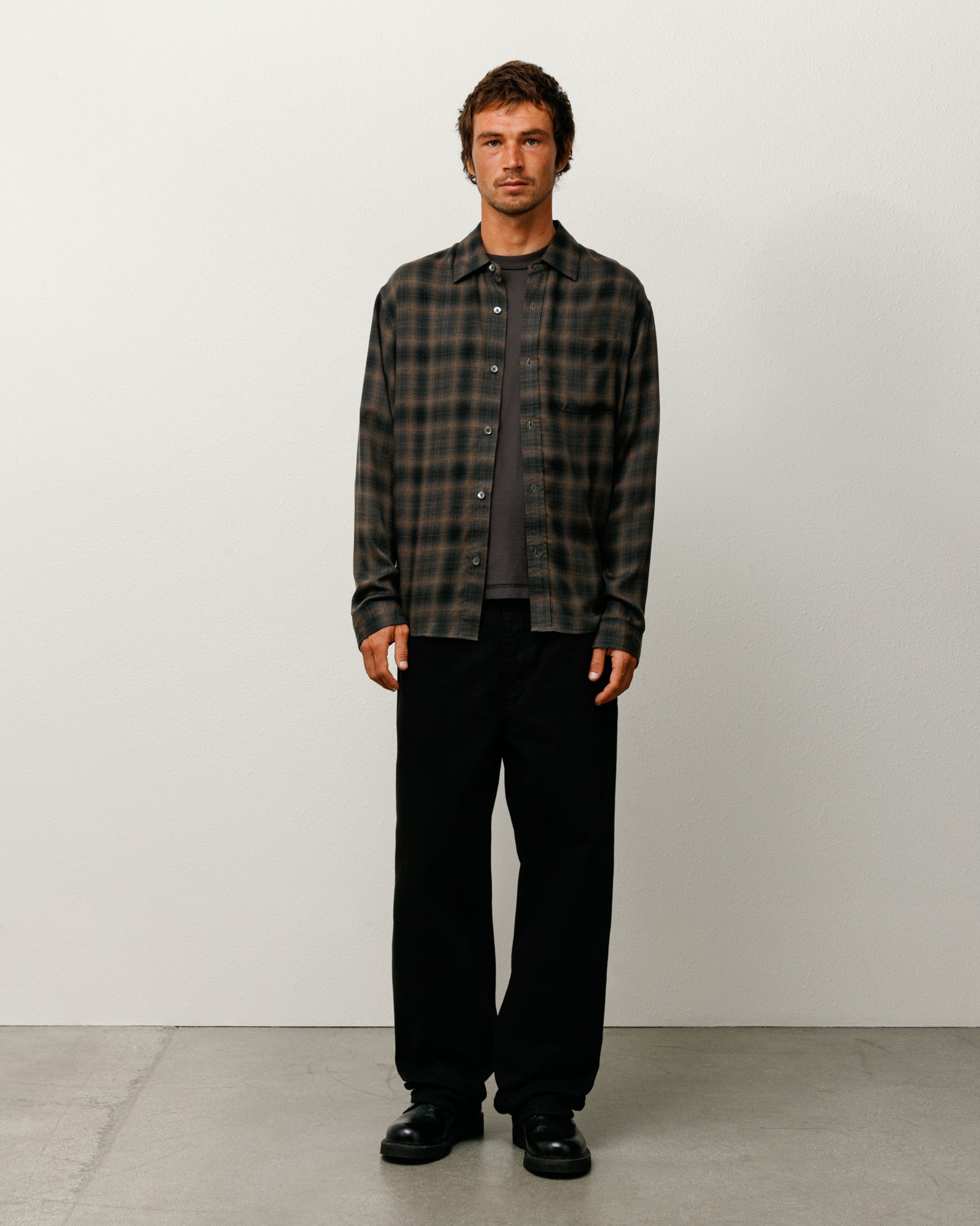 Stussy Matthew Printed Shirt camicia marrone Tencel