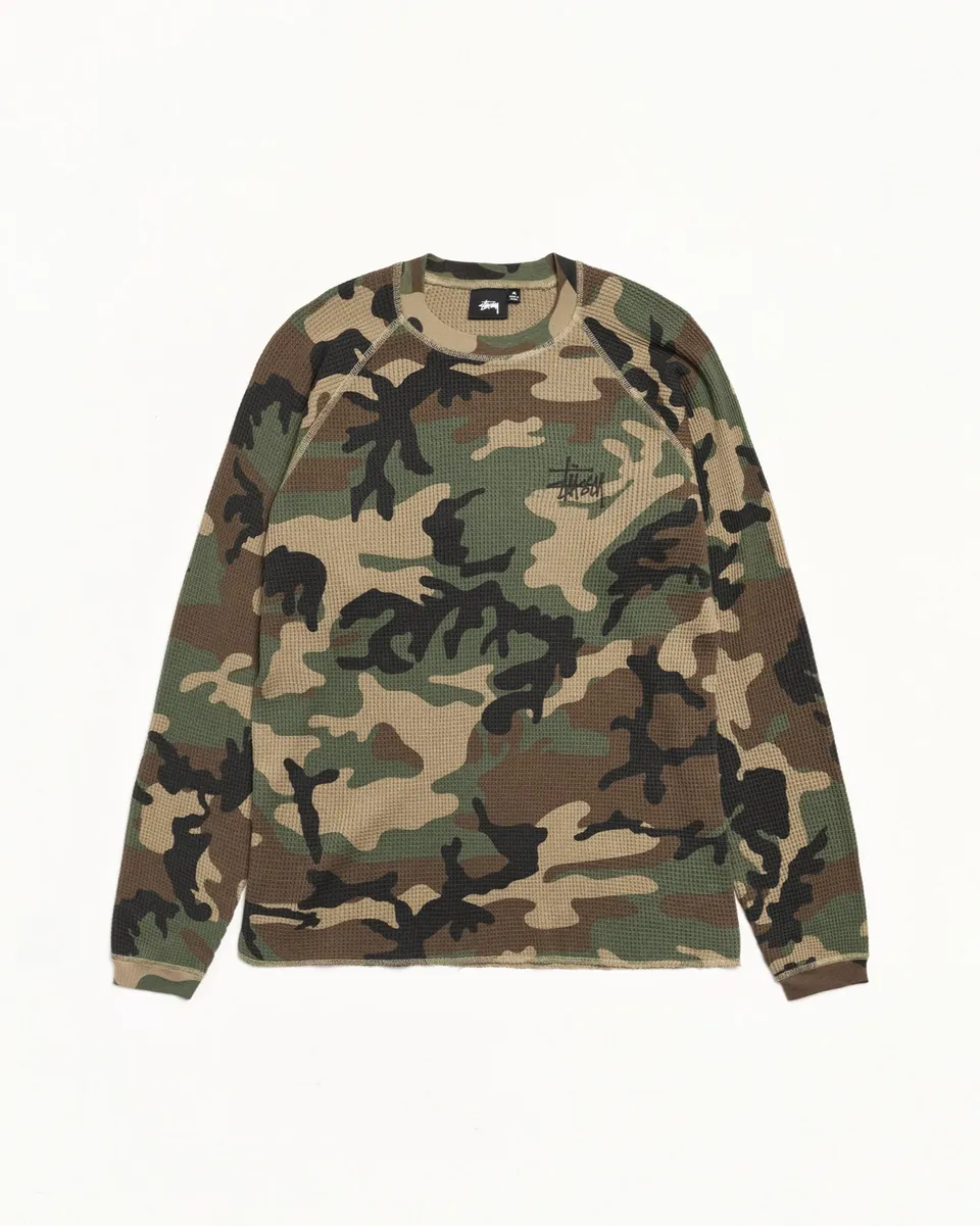 Stussy Knits Basic Stüssy Thermal maglia Woodland Camo