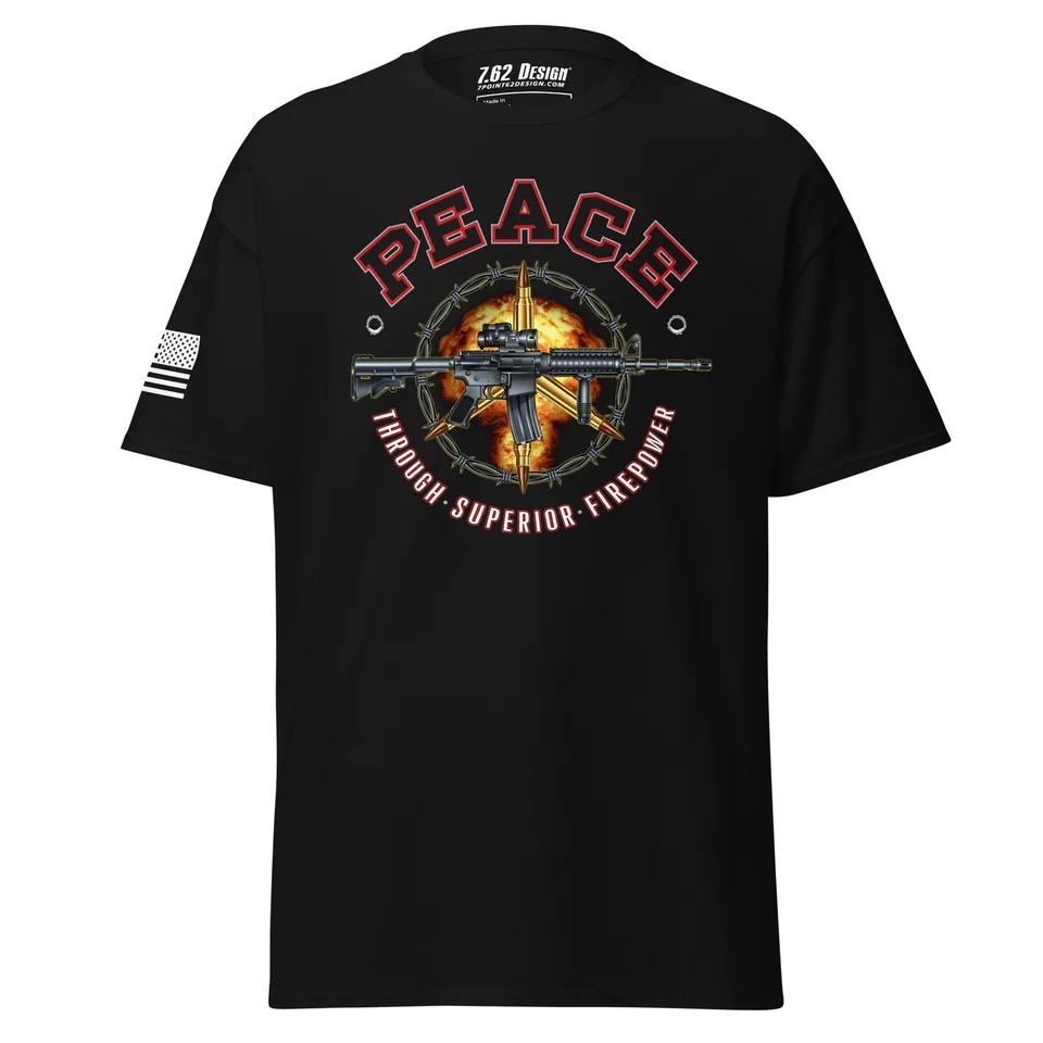 7.62 Design Superior Firepower t-shirt uomo nero cotone