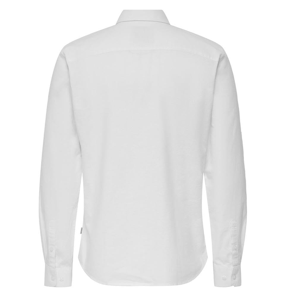 Only & Sons Cantley Camicia Uomo Bianca Cotone Lana