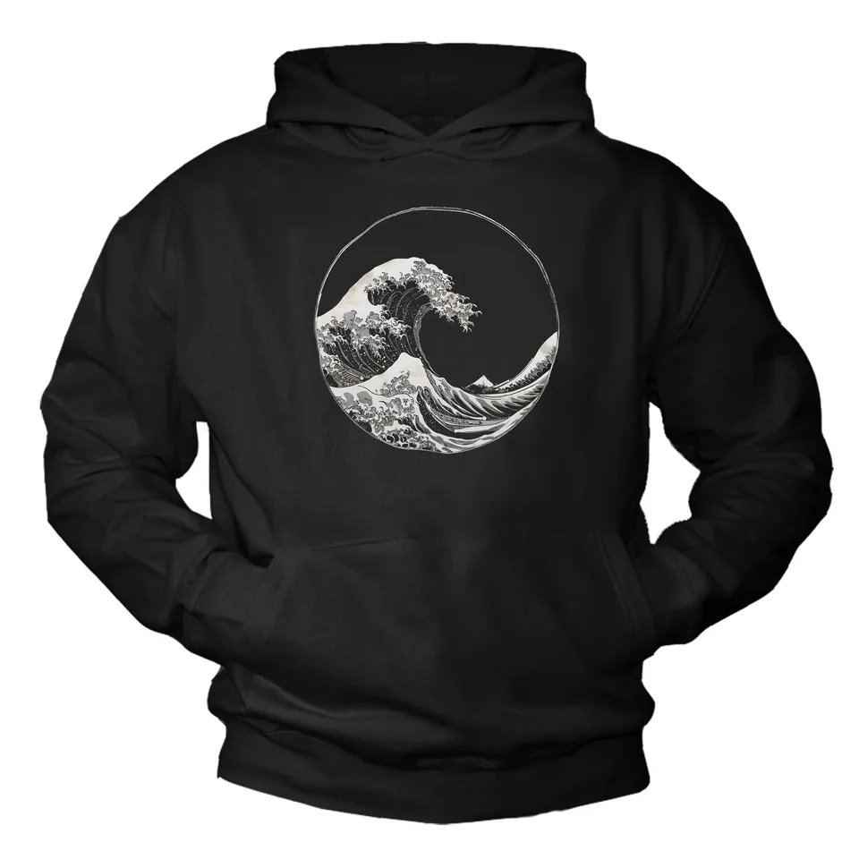 MAKAYA Onda Kanagawa felpa con cappuccio uomo 4XL surf