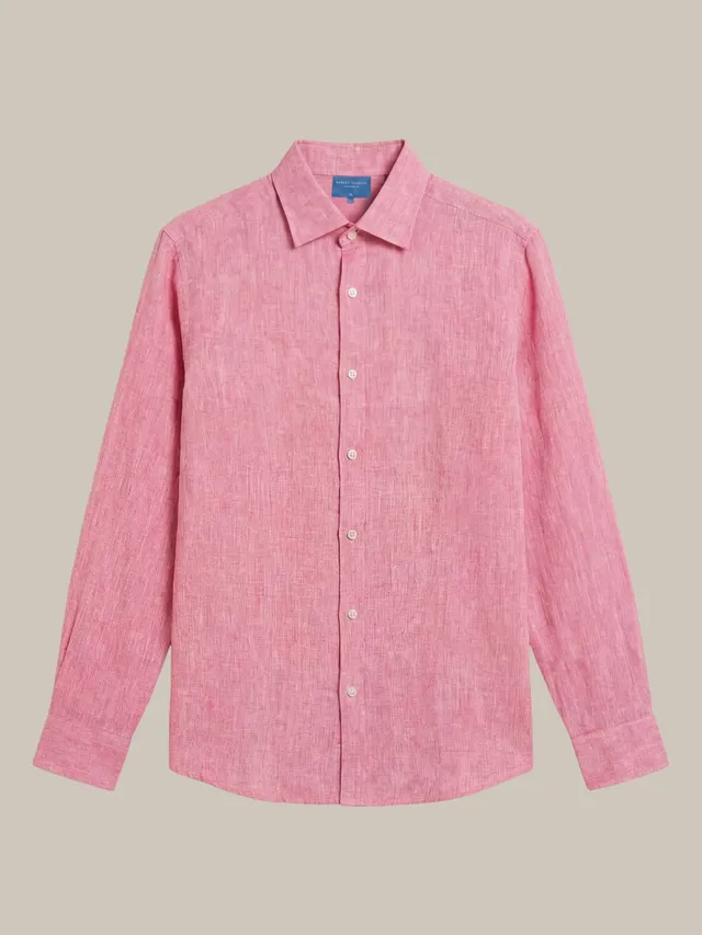 Robert Talbott Morgan Camicia Lino Magenta 100% Lino