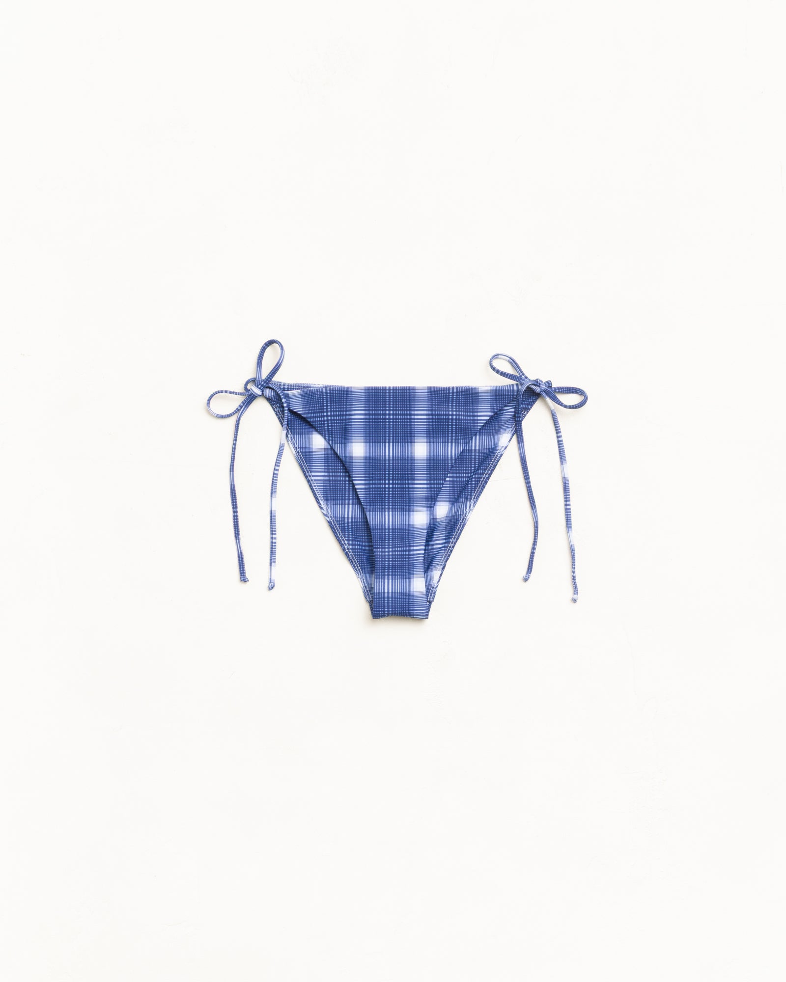 Stussy Side Tie Bikini Bottom slip costume lacci Navy Plaid