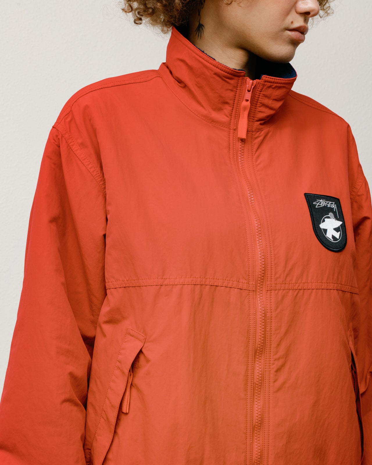 Stussy Polar Fleece Lined Jacket giacca nylon Red rossa