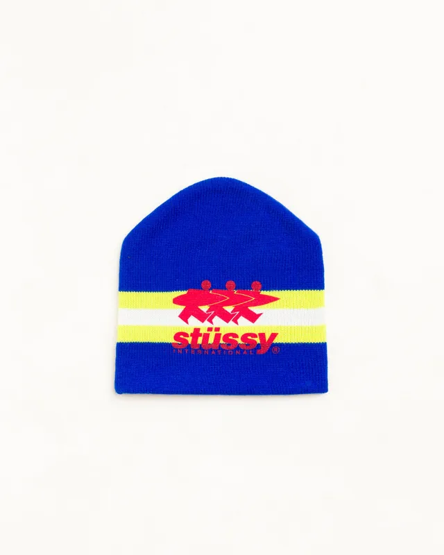 Stussy Stripe Ski Beanie Berretto Blu Taglia Unica Jacquard