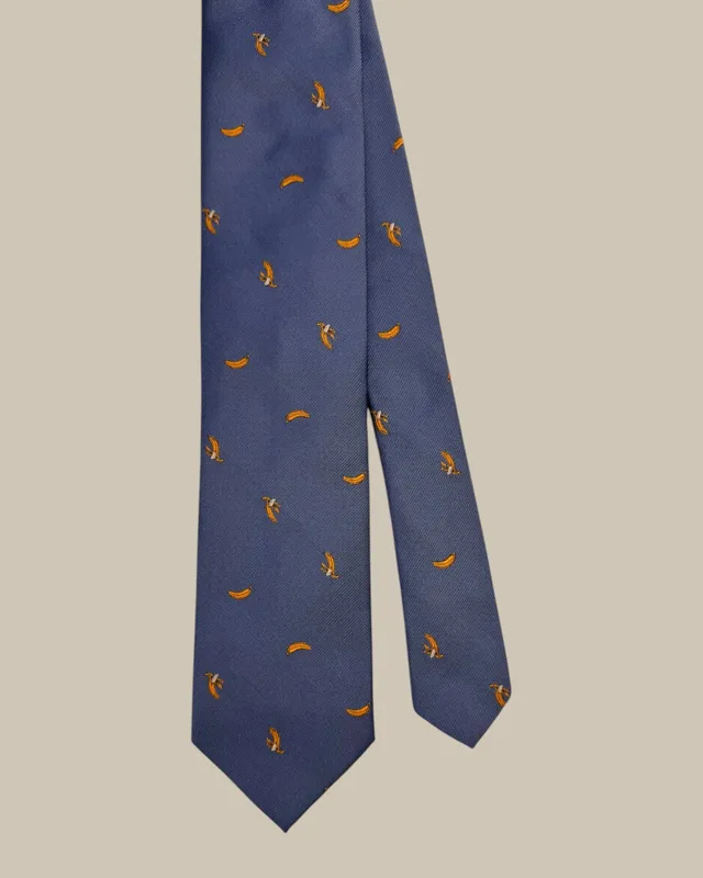 Robert Talbott Neckties Robert Banana cravatta blu seta Italia