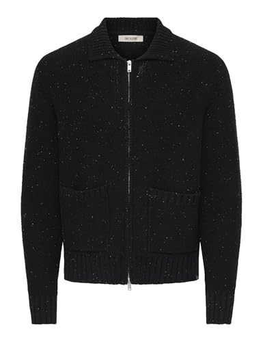 Only & Sons Onssting RLX Naps cardigan uomo XXL nero bottoni