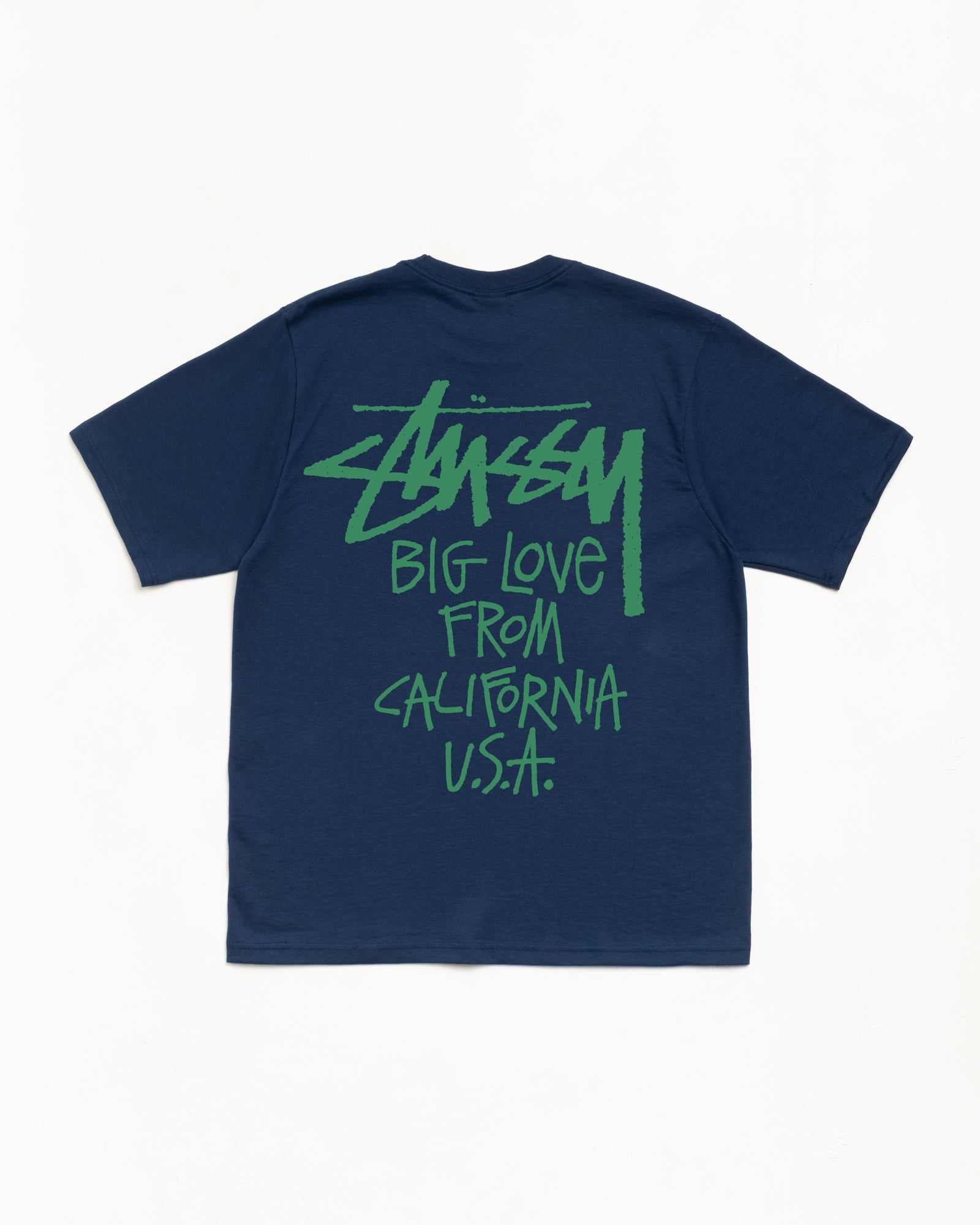Stussy Big Love Tee Maglietta Blu Navy Cotone