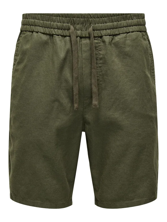 Only & Sons Onslinus Pantaloncini Lino Uomo con Coulisse