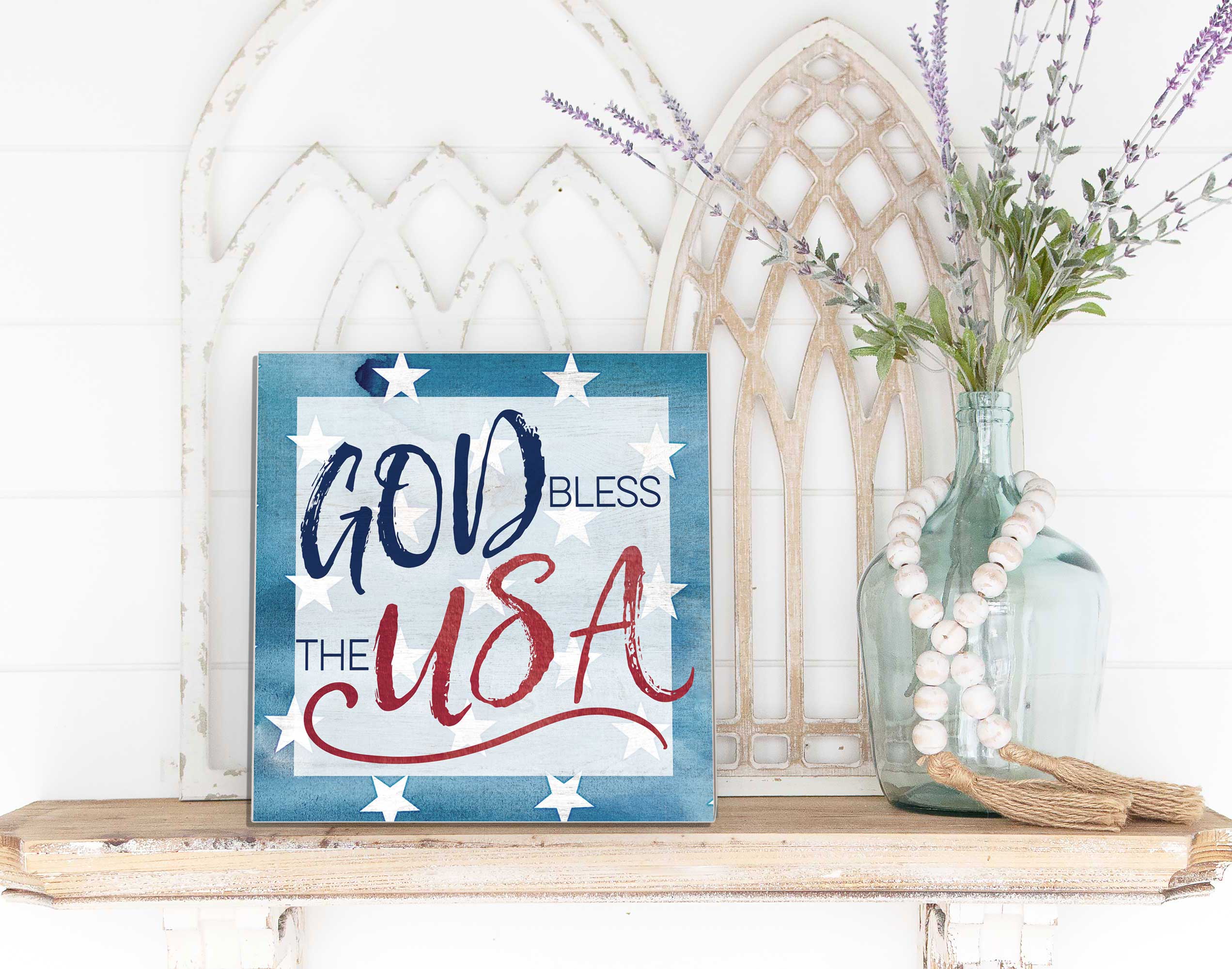 7.62 Design God Bless USA insegna murale 10x10 patriottica