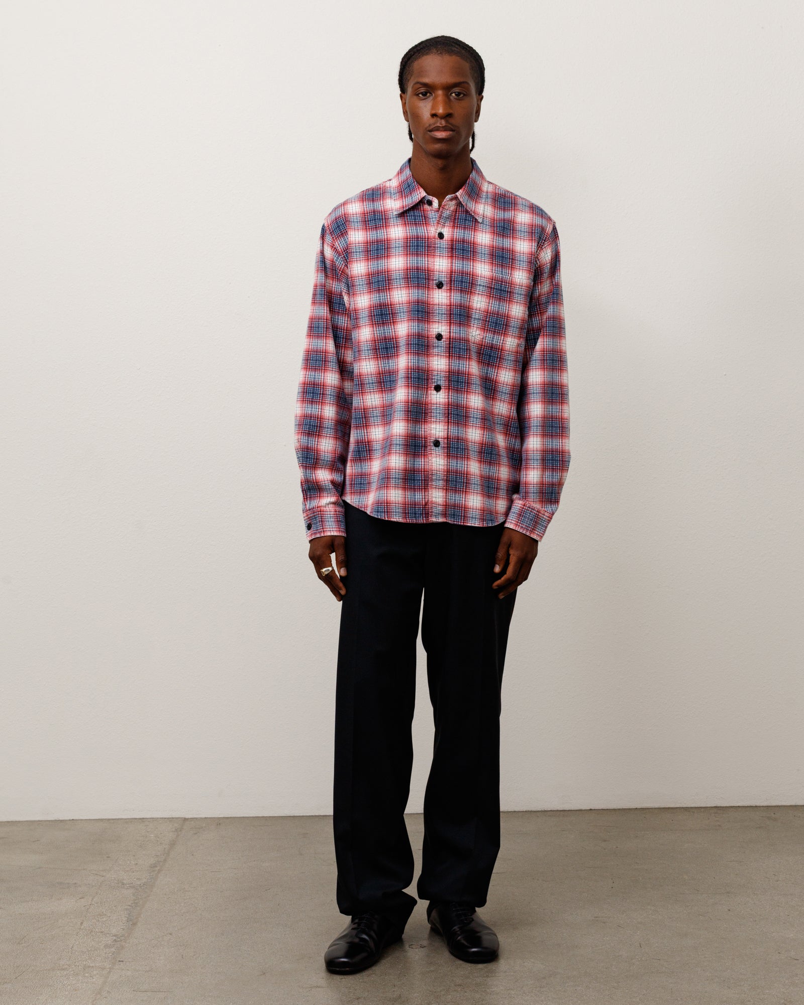 Stussy Dax camicia flanella rossa a quadri cotone