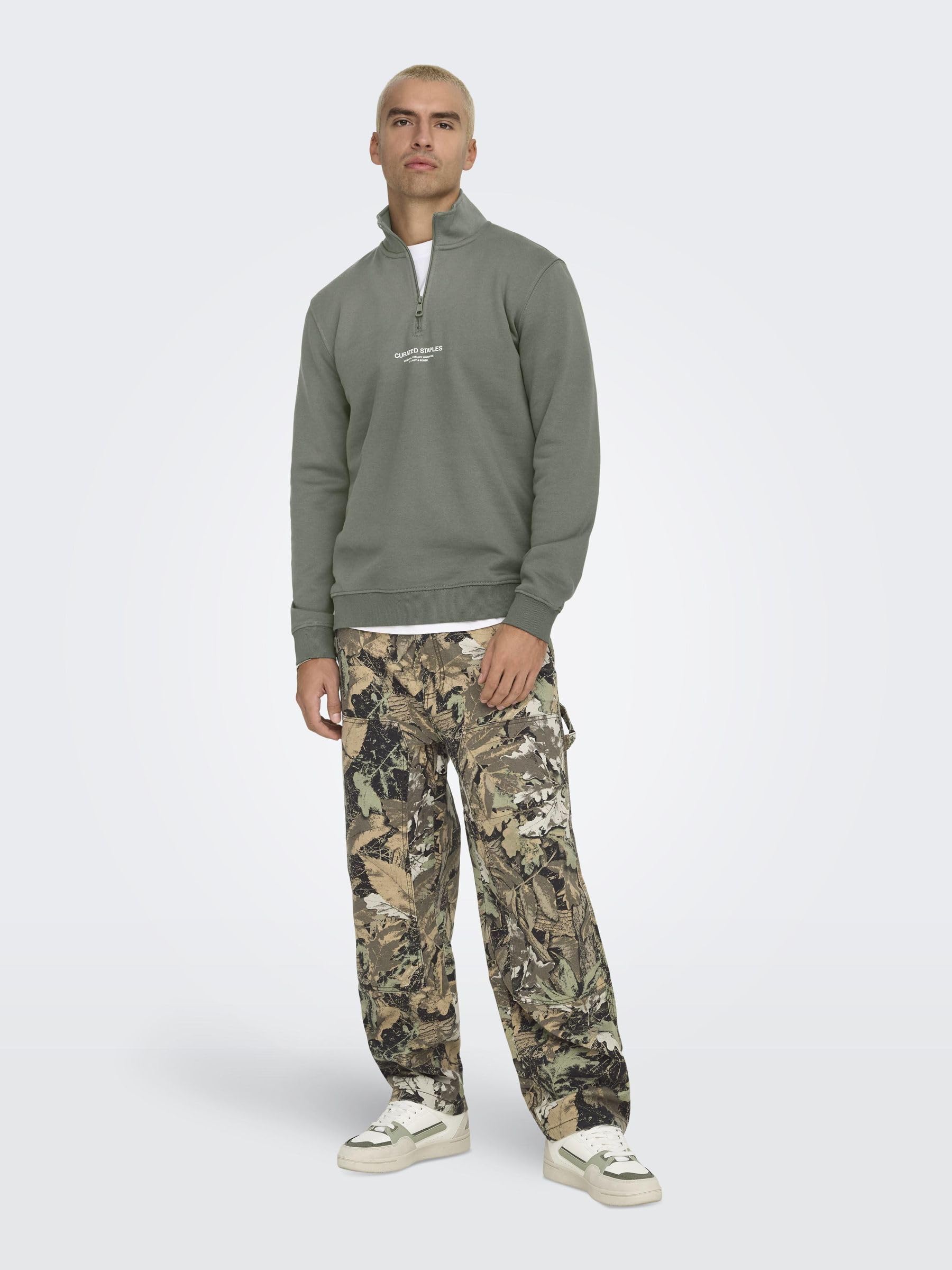 Only & Sons Onscurated felpa uomo nera taglia L