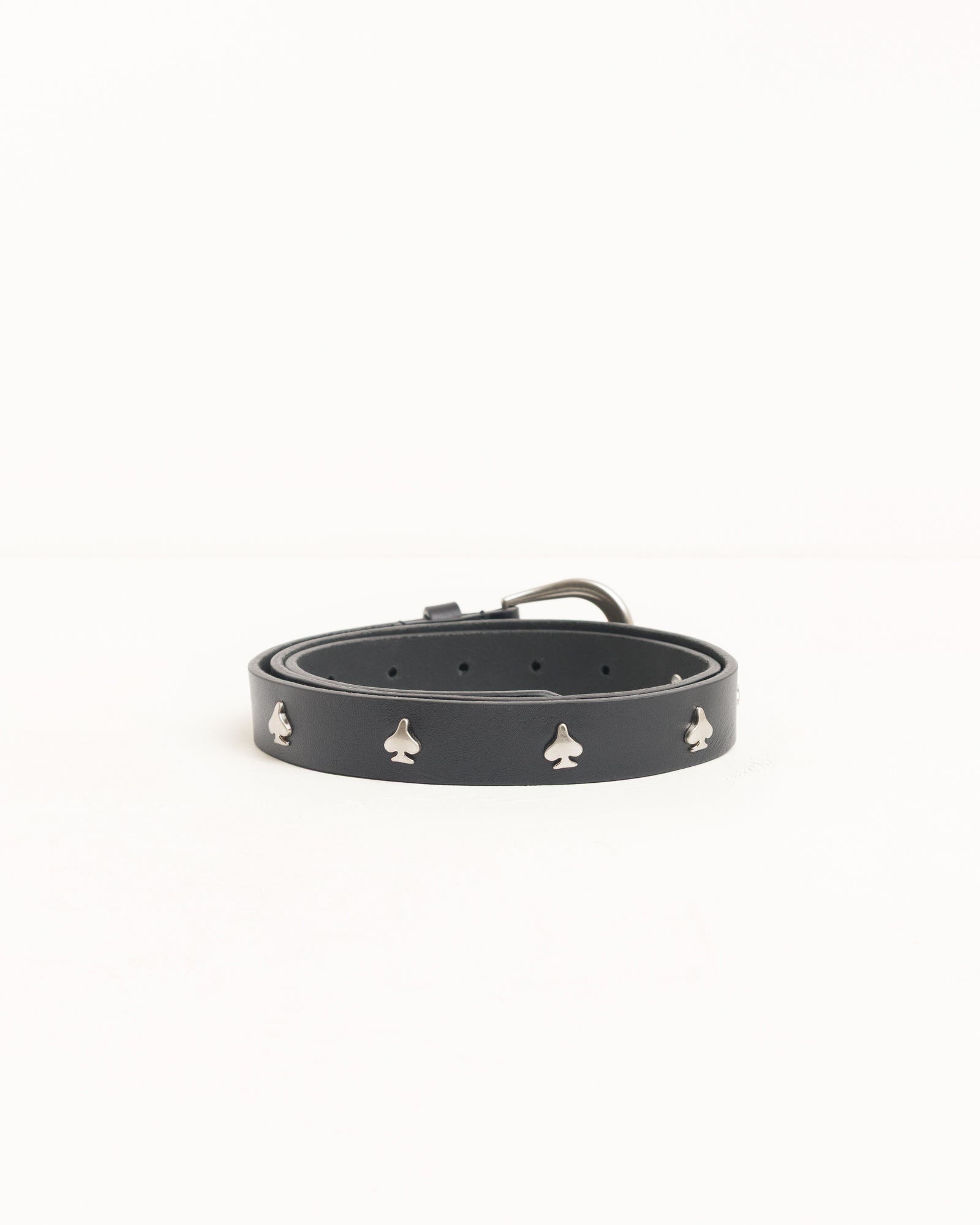 Stussy Spade Emblem Belt cintura nera pelle