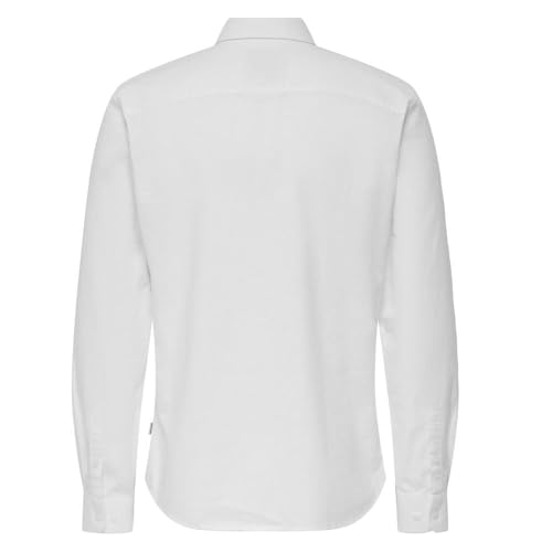 Only & Sons Cantley Camicia Uomo Bianca Cotone Lana