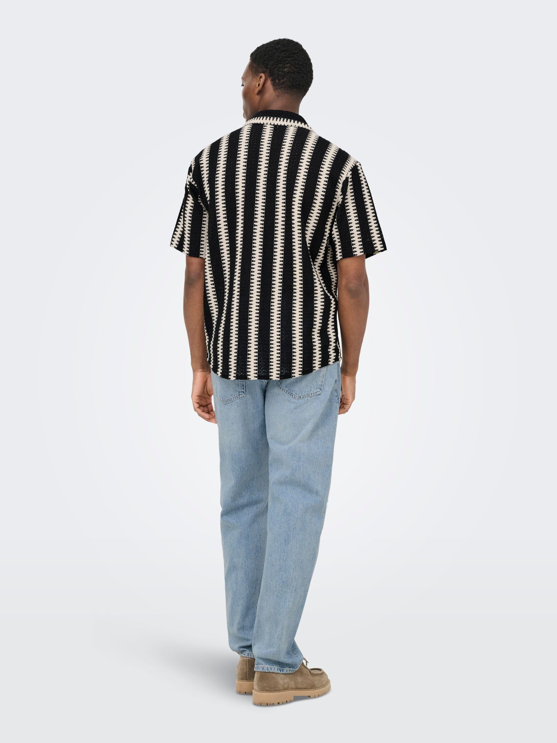 Only & Sons Onsdani Crochet Camicia Uomo XS Nero