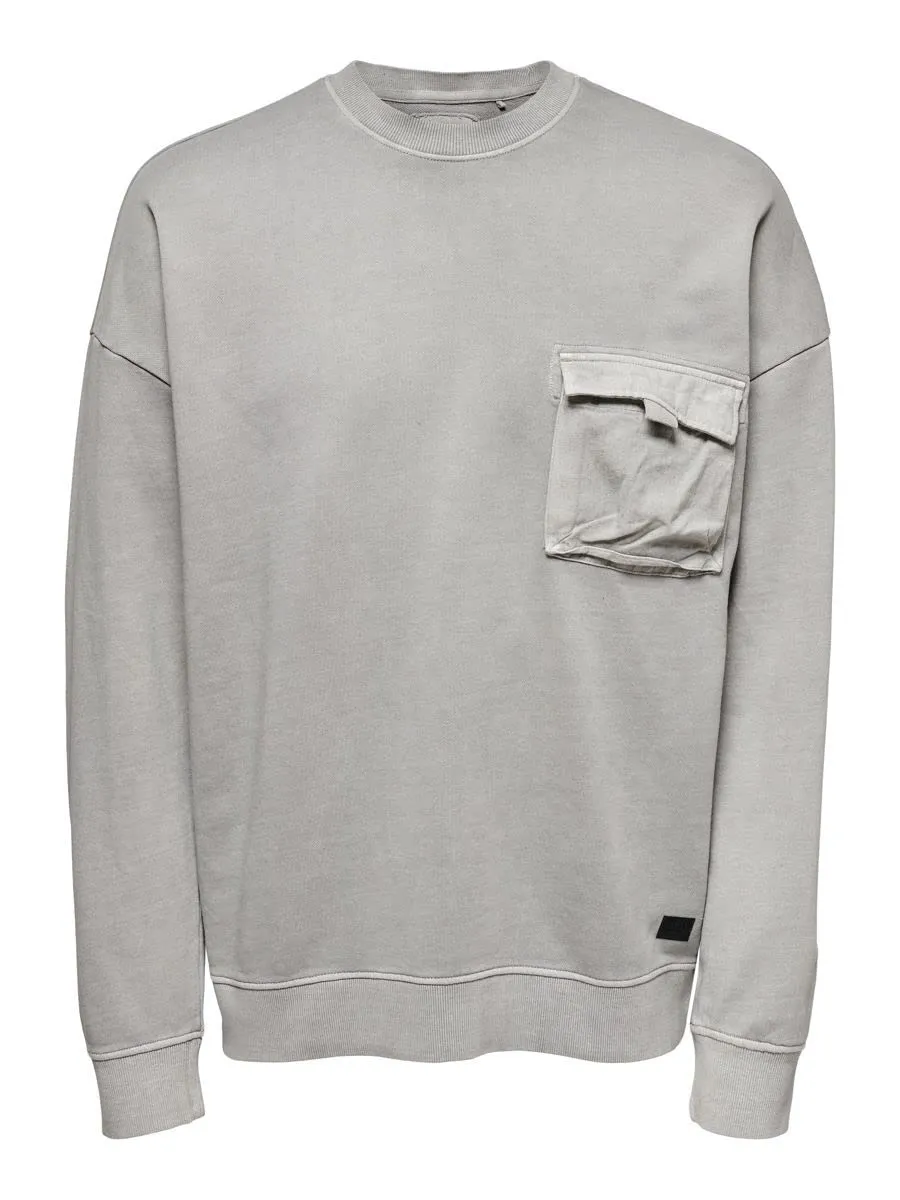 ONLY & SONS Bruce Felpa uomo loose girocollo sweat