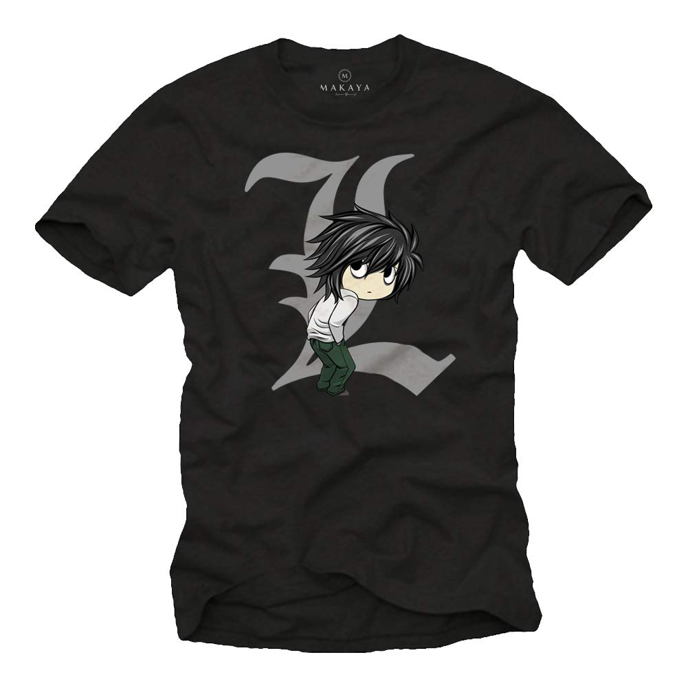 Makaya Death by Ryuk T-Shirt Uomo Nera Cotone Anime