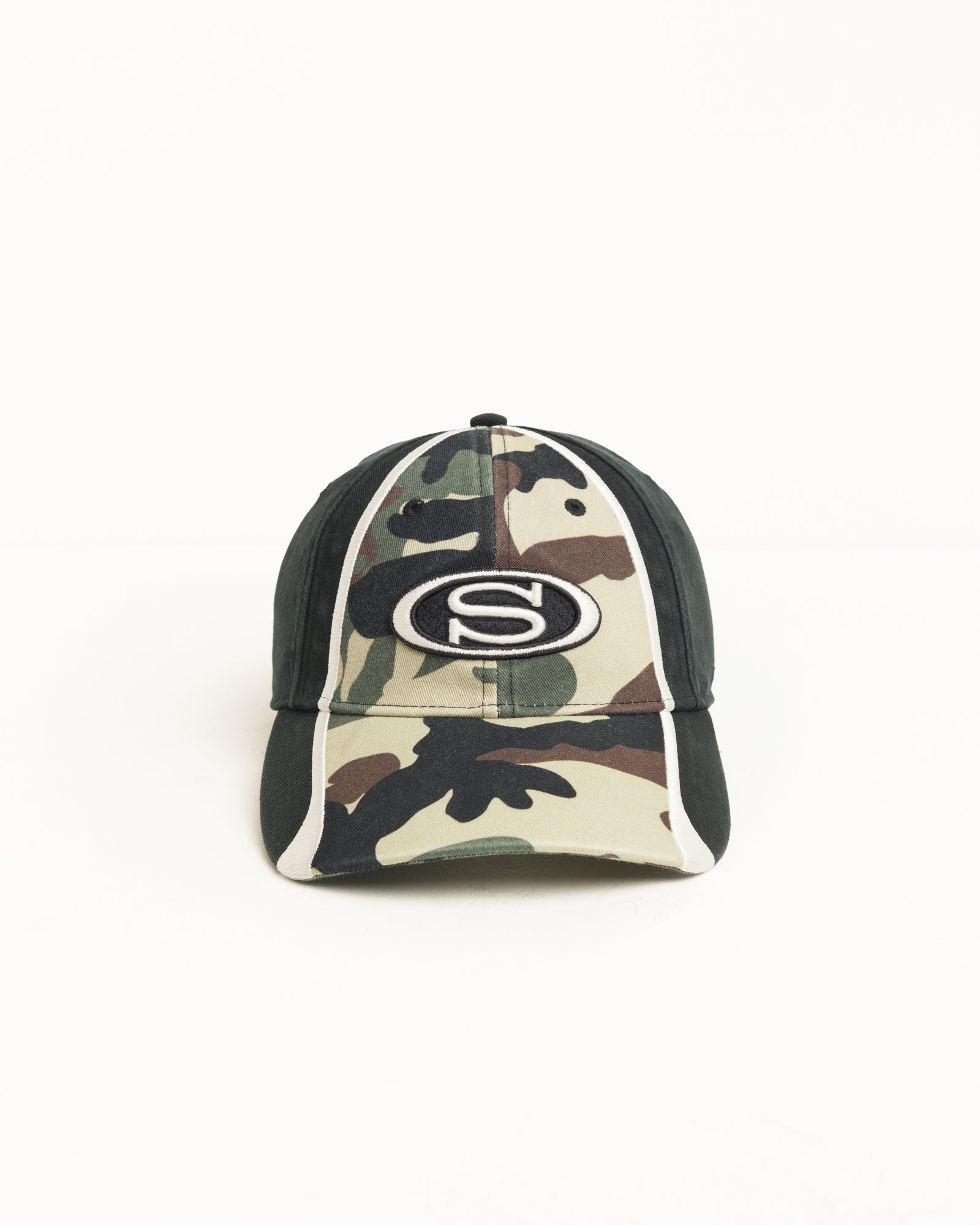 Stussy S Oval Cap cappello cotone Woodland Camo