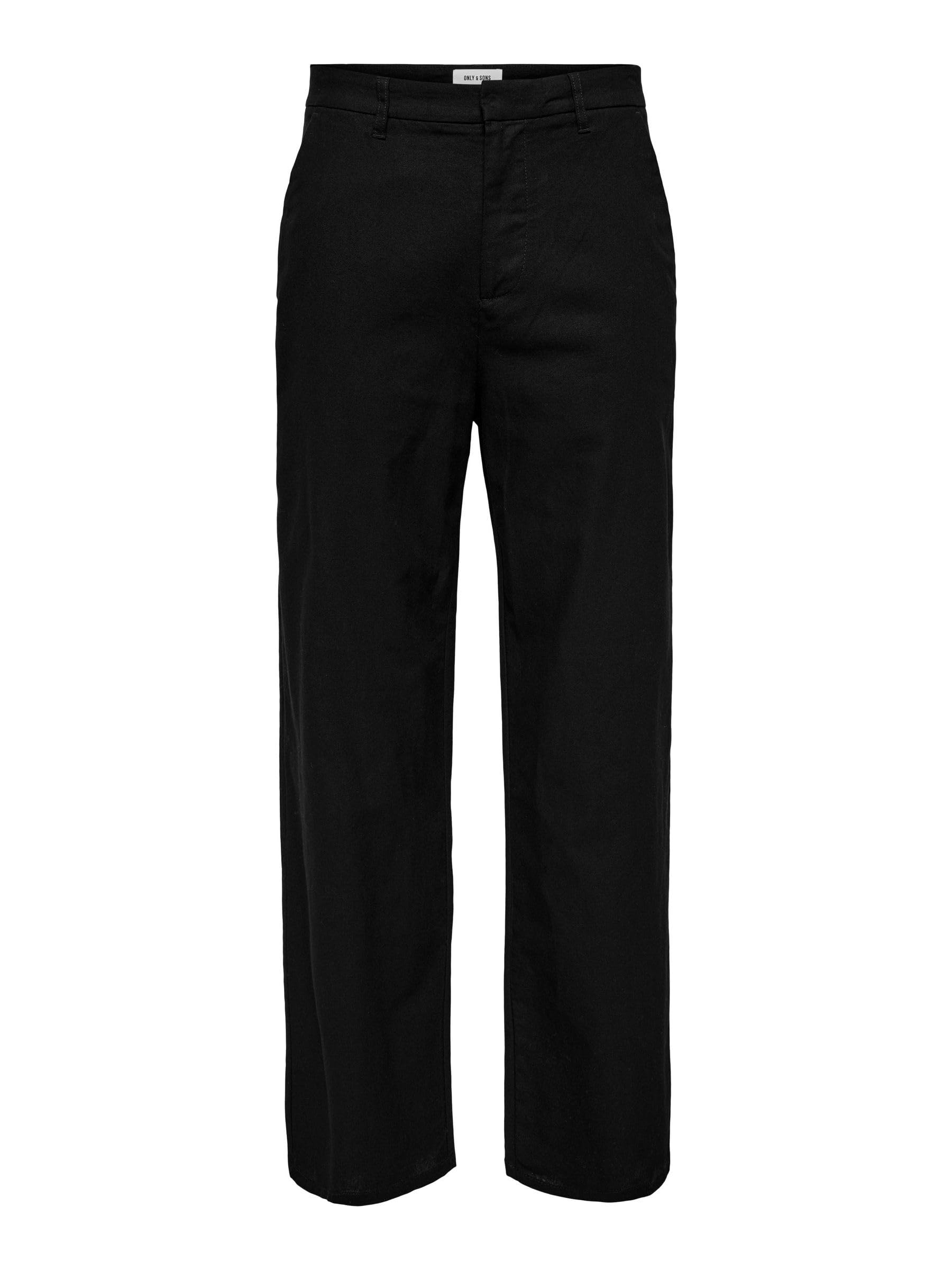 ONLY & SONS pantalone uomo Nero 33W 32L cotone