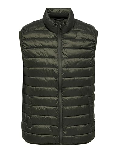 Only & Sons Onsraff Gilet Trapuntato Uomo L Nero