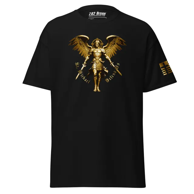 7.62 Design T-Shirts St Michael Defend Us maglietta cotone blu L