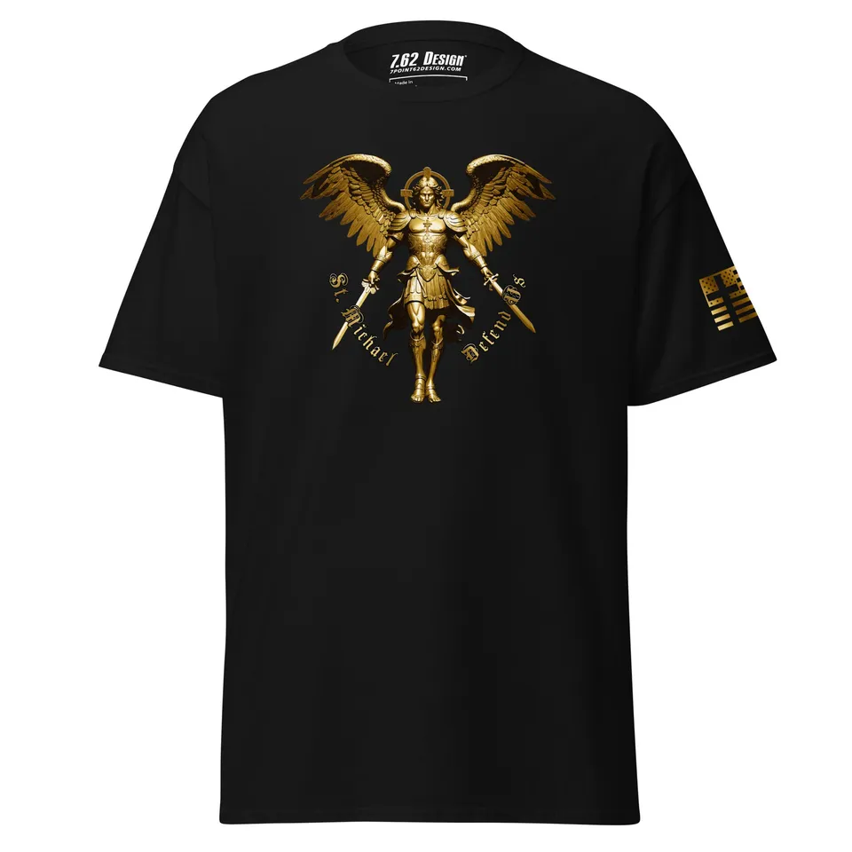 7.62 Design T-Shirts St Michael Defend Us maglietta cotone blu L
