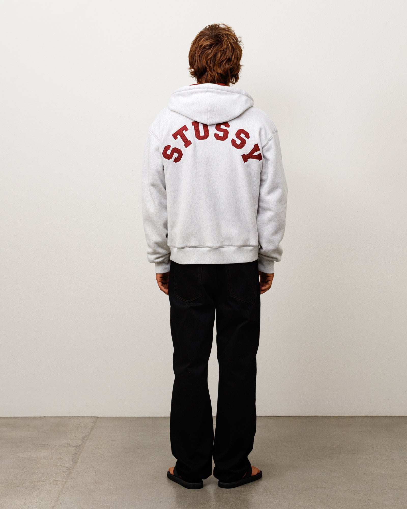 Stussy Double Faced Zip Hoodie felpa Ash Heather cotone