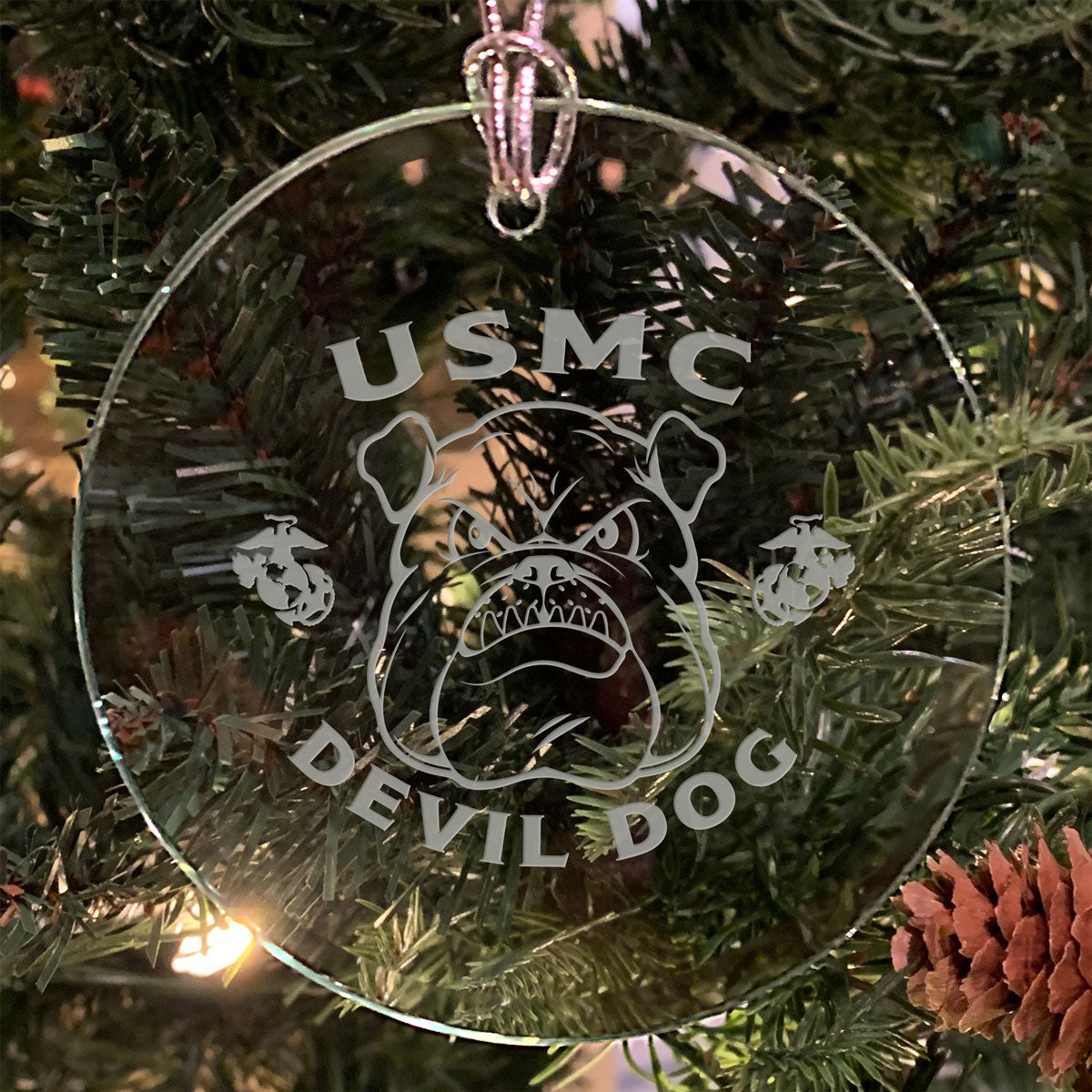 7.62 Design Ornaments USMC EGA Vetro Inciso 8 cm