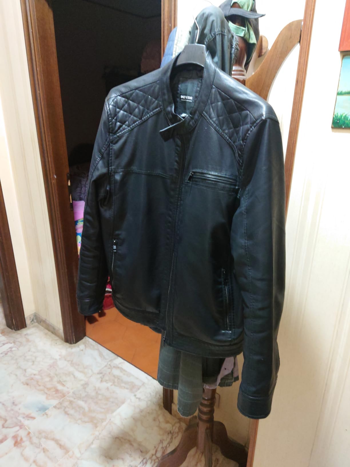 ONLY & SONS Onsal Pu Giacca Ecopelle Nero Trapuntata