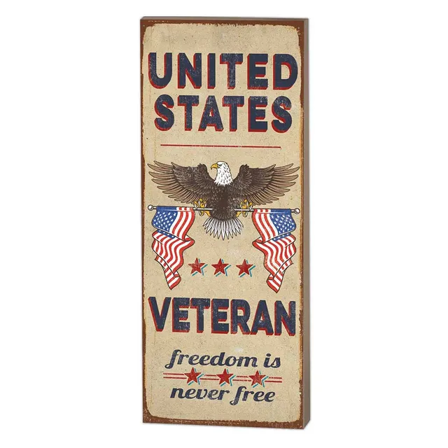 7.62 Design Land of the Free targa legno 7x18 veterano USA