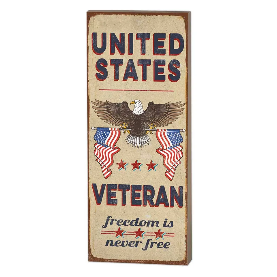7.62 Design Land of the Free targa legno 7x18 veterano USA