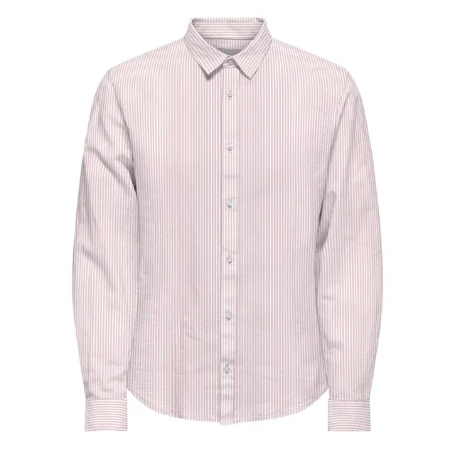 Only & Sons Cantley Life Camicia Uomo Rosa Manica Lunga