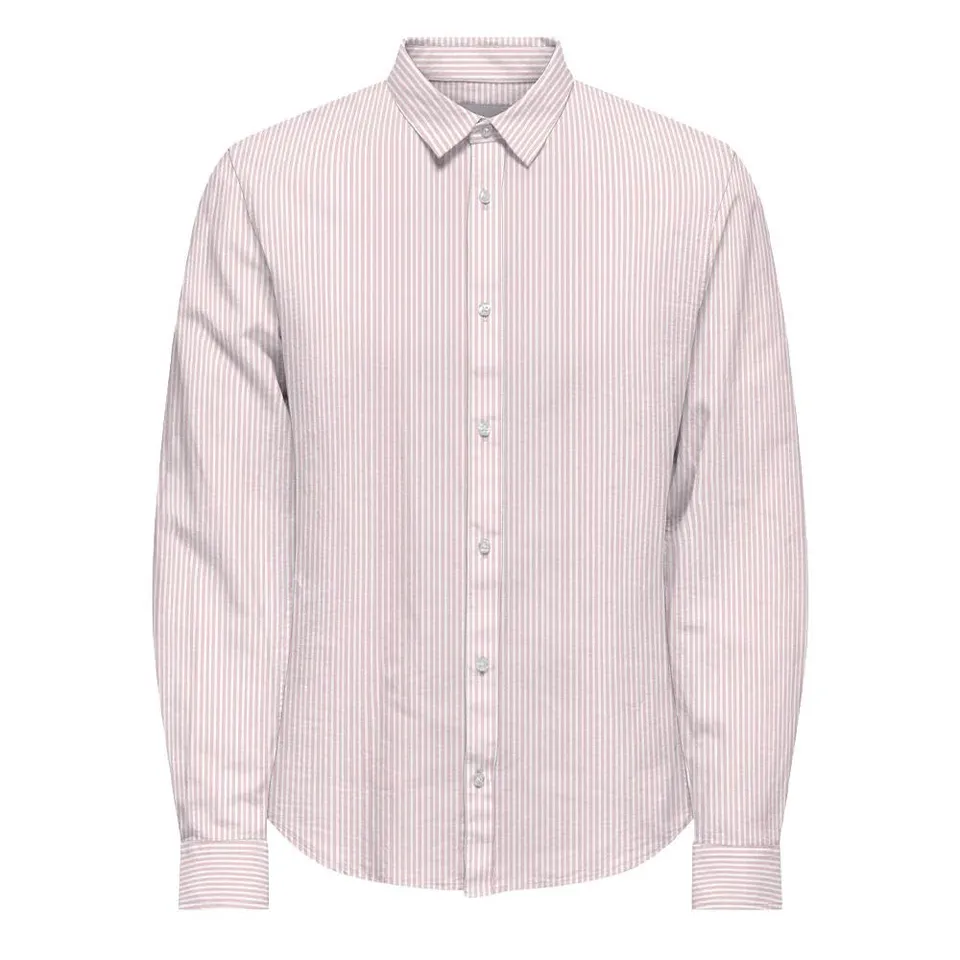 Only & Sons Cantley Life Camicia Uomo Rosa Manica Lunga