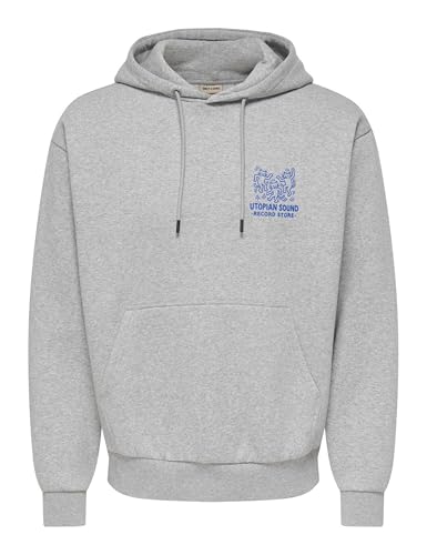 Only & Sons Onsceres felpa cappuccio uomo XL grigia
