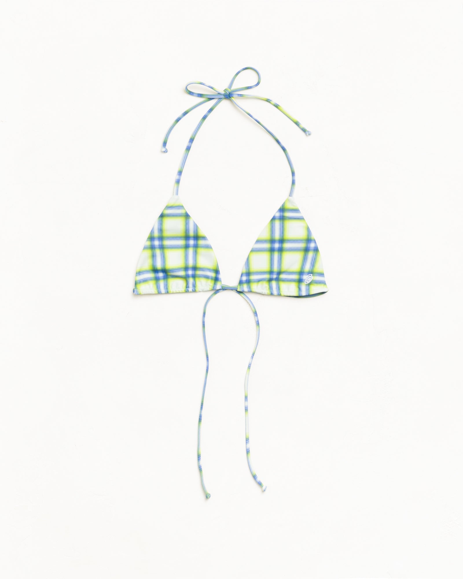 Stussy Triangle Bikini Top top bikini verde quadri sfoderato