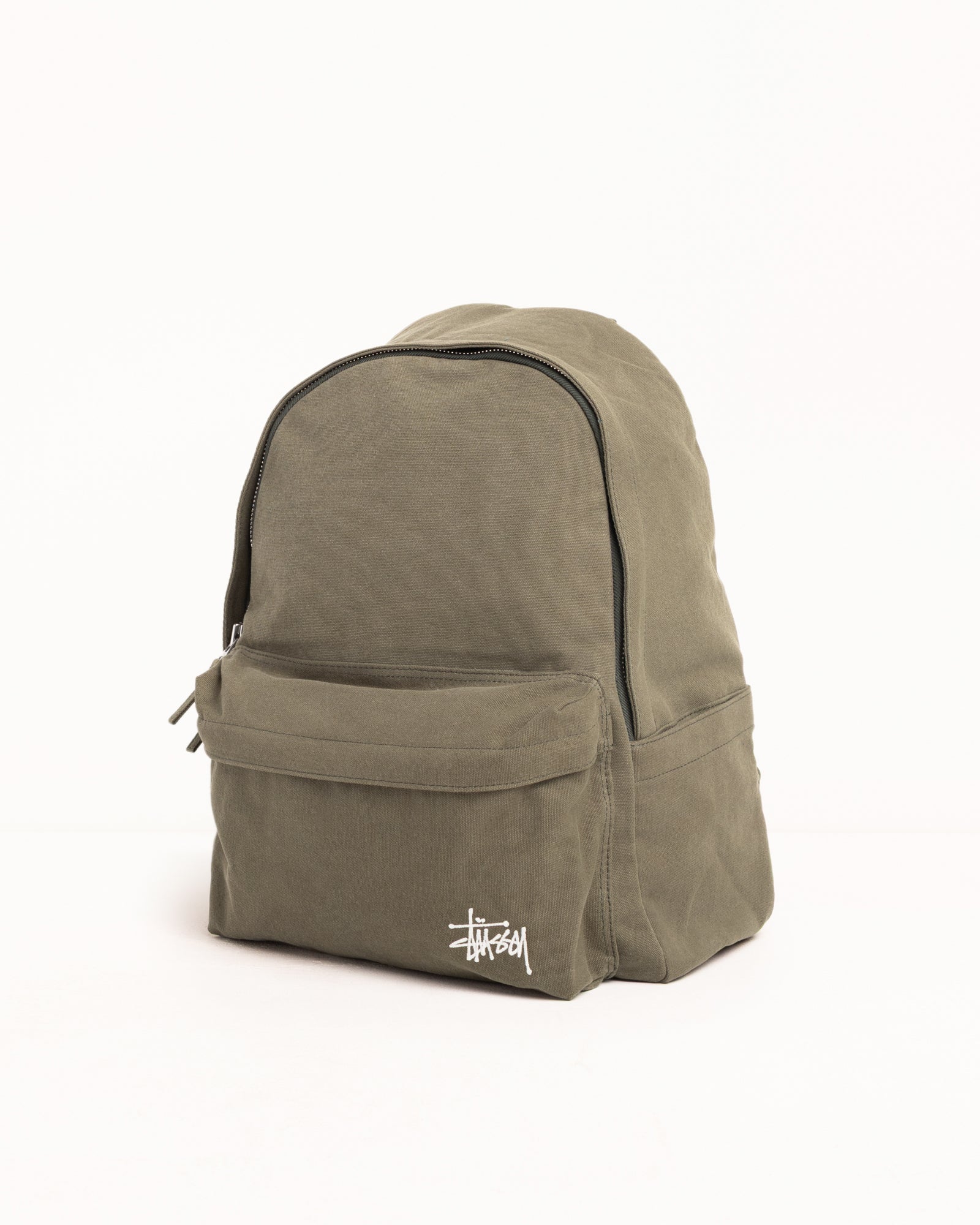 Stussy Canvas Backpack zaino verde cotone laptop 16"