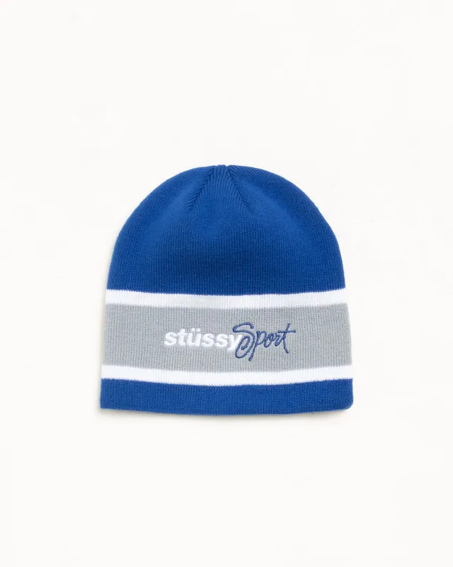 Stussy Sport Stripe Skullcap beanie Royal acrilico