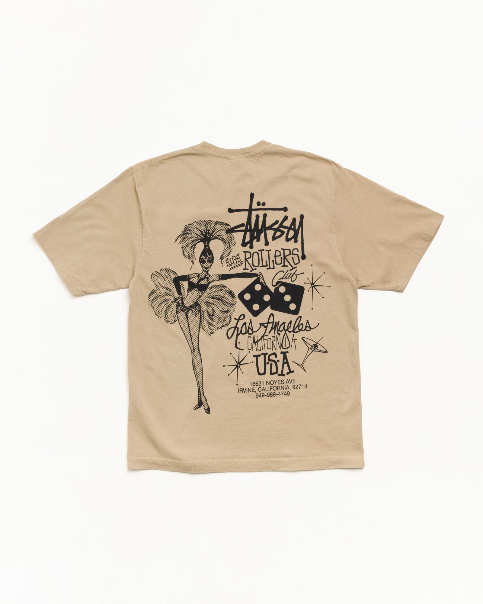 Stussy High Rollers Tee Pigment Dyed rock cotone