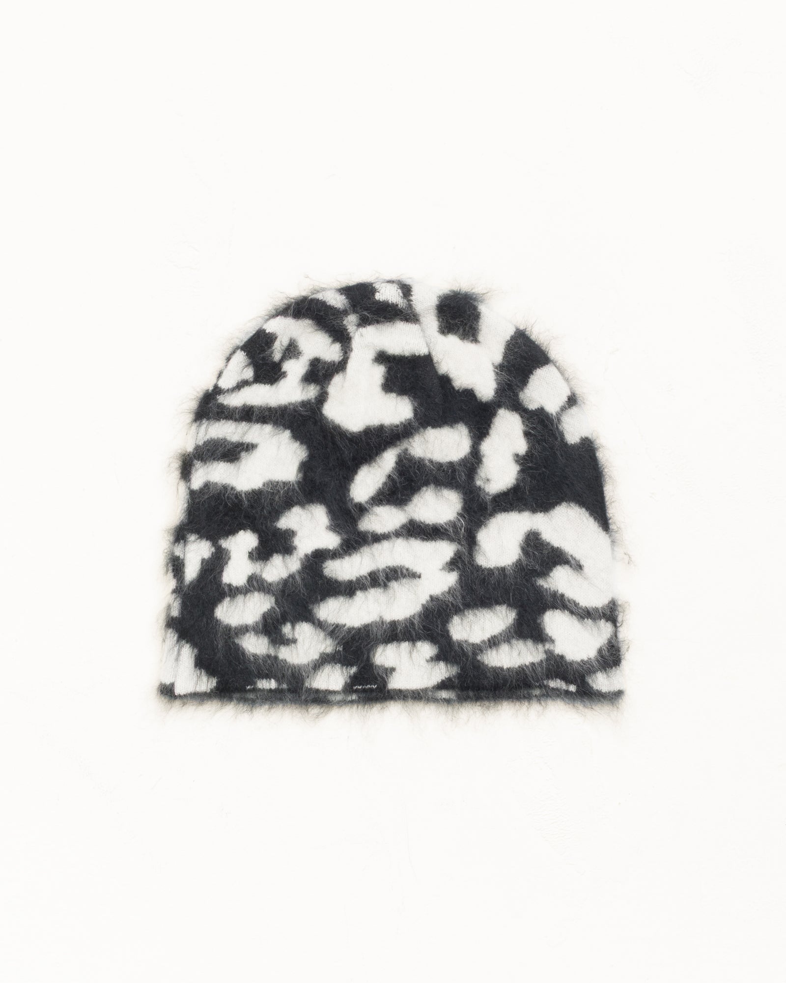 Stussy Cashmere Leopard Skullcap berretto nero jacquard