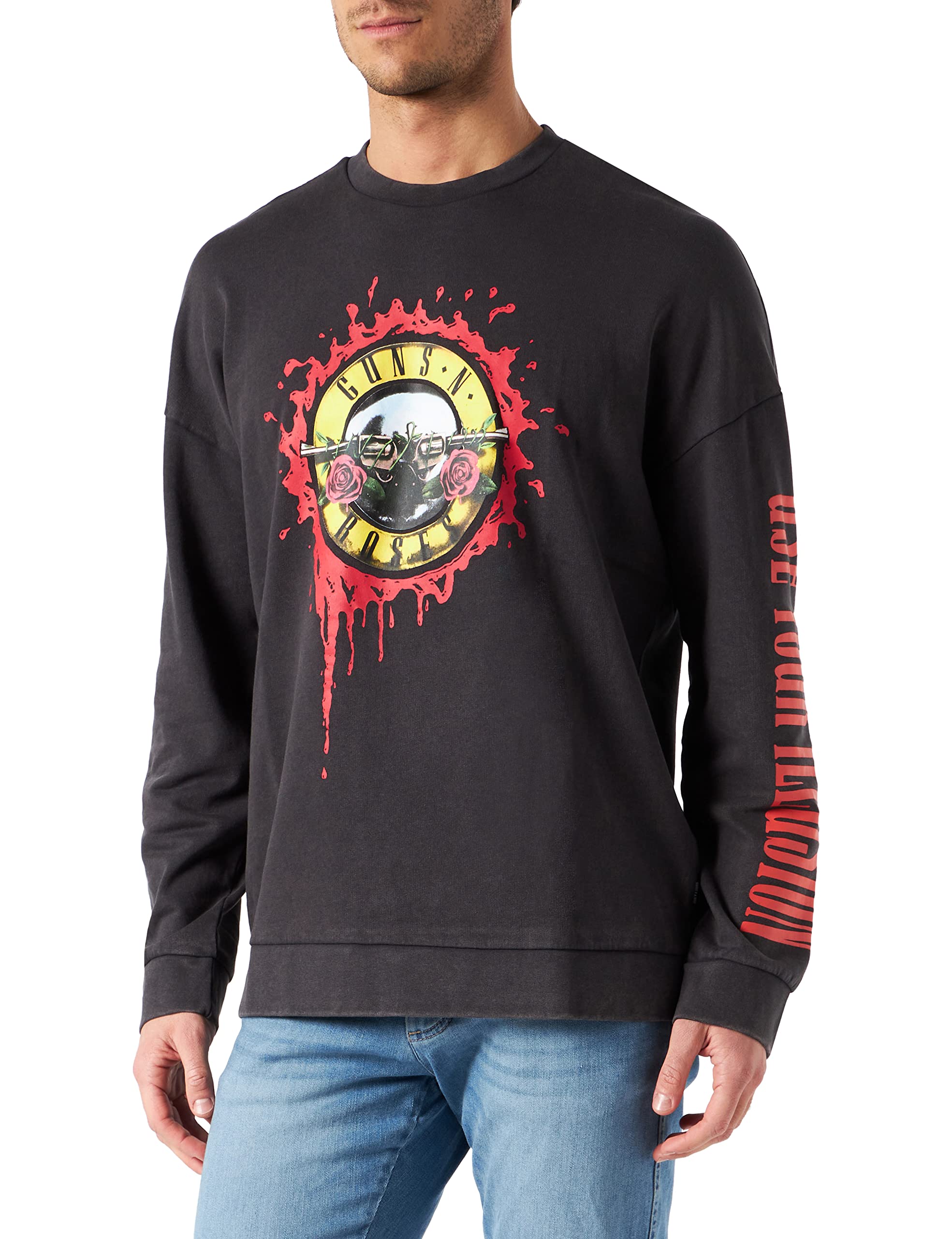 Only & Sons OnsGunsNRoses Felpa Uomo Cotone Stampa Band