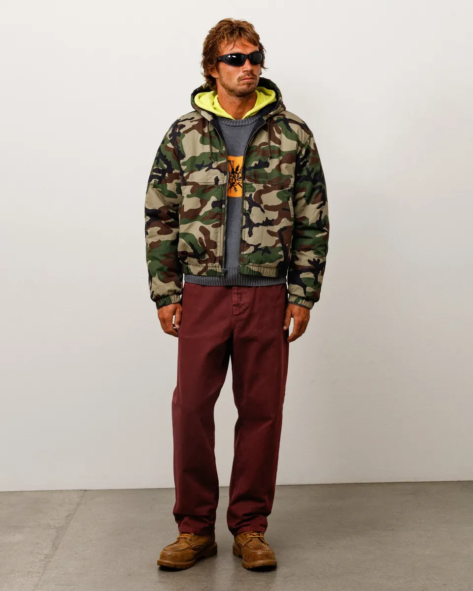 Stussy Ripstop Work Jacket giacca woodland camo cotone